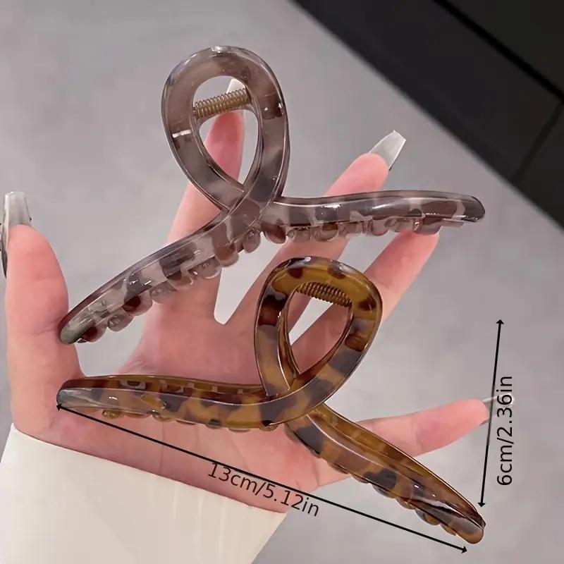 Vintage Leopard Print Hair Claw Clip Large Rectangular Secure Hold Hair Clip for Updos Elegant Hair Accessories Women Headwear