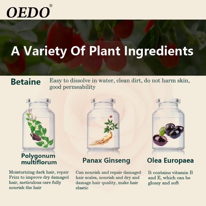 OEDO Марокко Травяной эластичный шампунь против перхоти Уход за волосами Смывает грязь и перхоть Улучшает сухость волос Блокирует воду Гладкая Мягкая