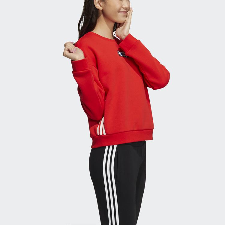 Adidas Свитшот Neo Sesame Street Co-Brand с рисунком из мультфильма, круглый вырез, женские топы, красный HD7277