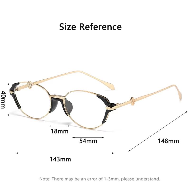 Xiaomi Fashion Unisex Small Irregular Oval Anti Blue Light Blocking Glasses Luxury Metal Decor Frame Computer Anti Radiation Eyewear