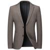 Осенний новый мужской костюм, плотный, не требующий глажки, эластичный, однотонный, универсальный, повседневный