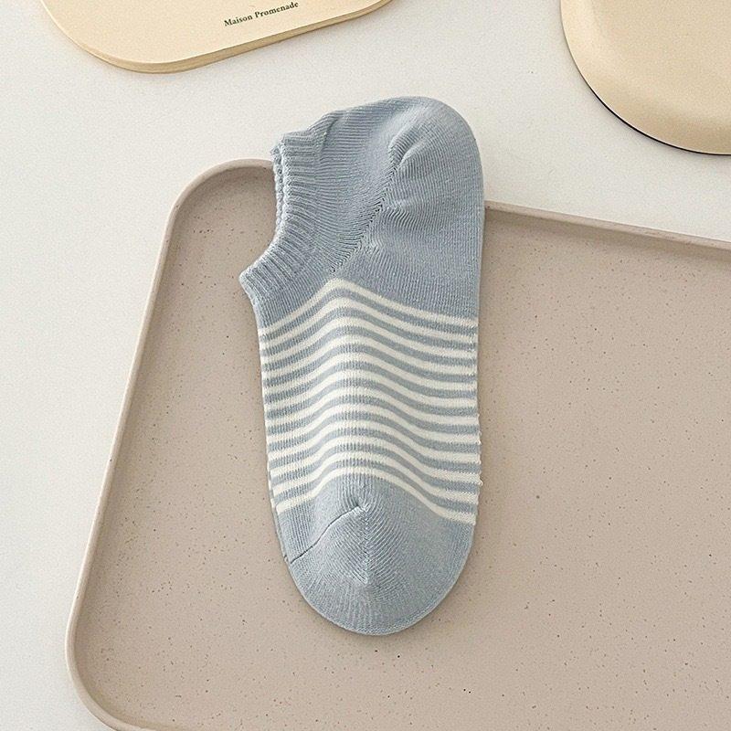 Striped Socks, Children'S Boat Socks, Spring And Summer Thin Cotton Socks, Light Mouth Non-Slip, And Candy-Colored Summer Invisible Socks