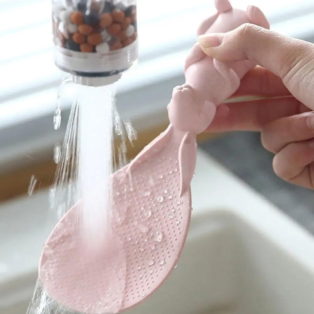 Пластиковая ложка для риса Милые кухонные аксессуары Ручка в виде кролика Лопатка для риса Антипригарная ложка для риса Домашняя кухня