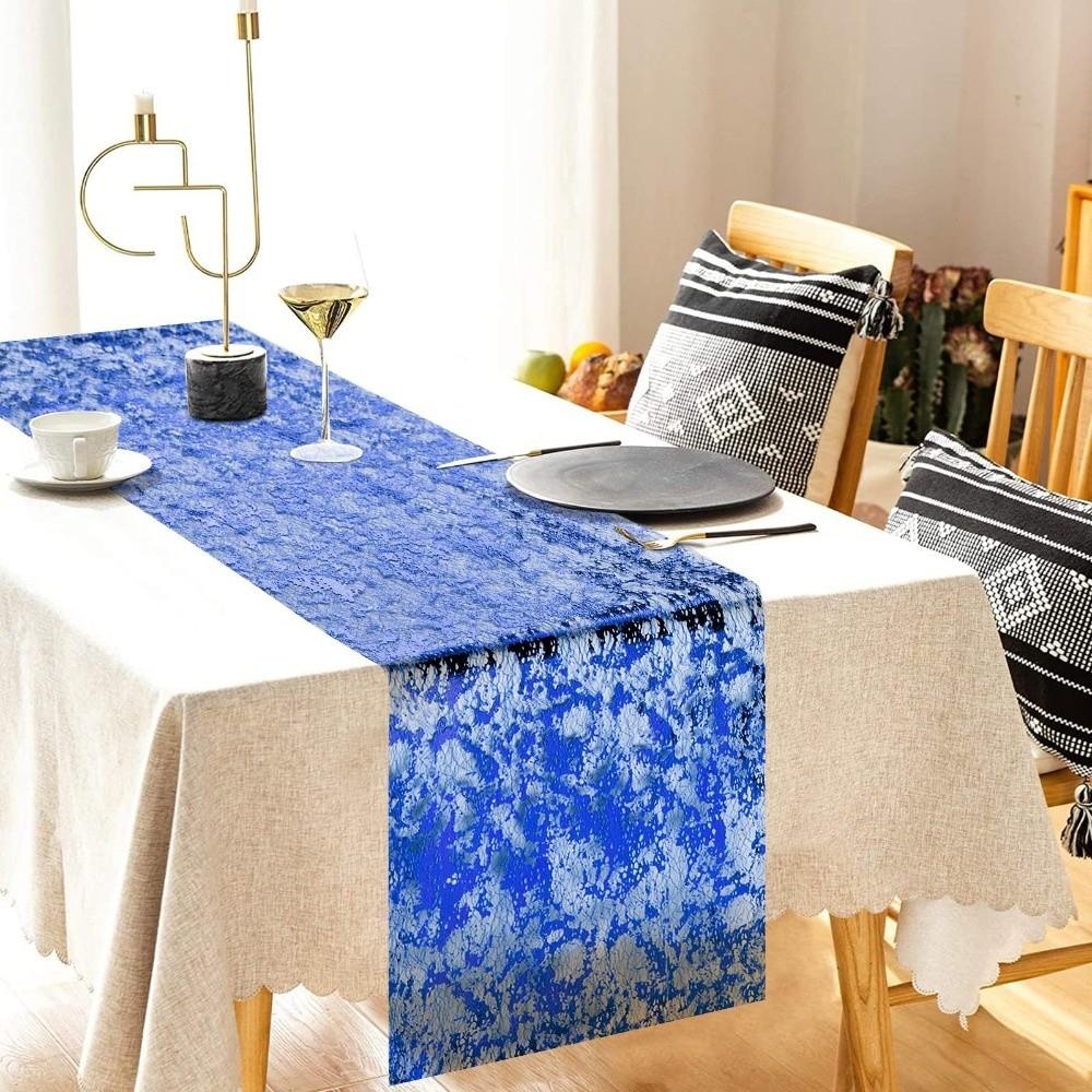 Glitter Sequin Christmas Table Runner Foil Mesh Roll Flag Tablecloth Gold Table Runner  Birthday