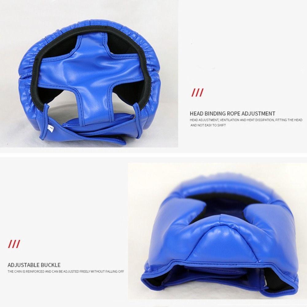 PU Leather Boxing Helmet Sanda Training Karate Head Guard Taekwondo Head Gear Muay Thai