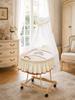 Wicker Moses Basket with Canopy Barnabas Bear - Natural + Cream Bedding