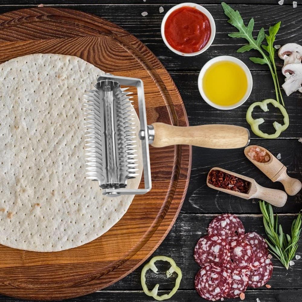 Stainless Steel Pizza Roller Puncher Effort-saving Berry Crusher Pizza Profile Puncher Dough