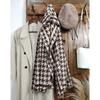 Women's winter scarf, versatile and high-end, made of faux cashmere, double-sided houndstooth pattern, thickened for warmth and protection from the