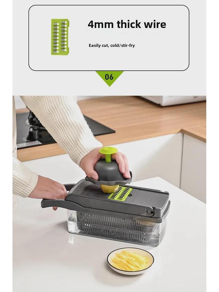 Многофункциональная овощерезка: Измельчитель, шинковка, терка, слайсер