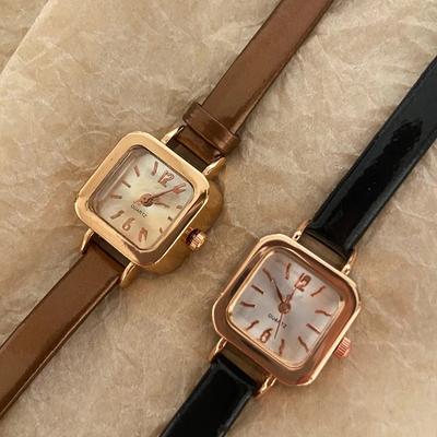 Простые модные часы Ins Wind Small Sugar Watch женские темпераментные литературные часы с маленьким циферблатом и тонким ремешком