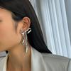 Exaggerate Vintage Red Bowknot Long Tassel Drop Earrings for Women Classic Hanging Piercing Earrings Wed Simple Jewelry Gifts