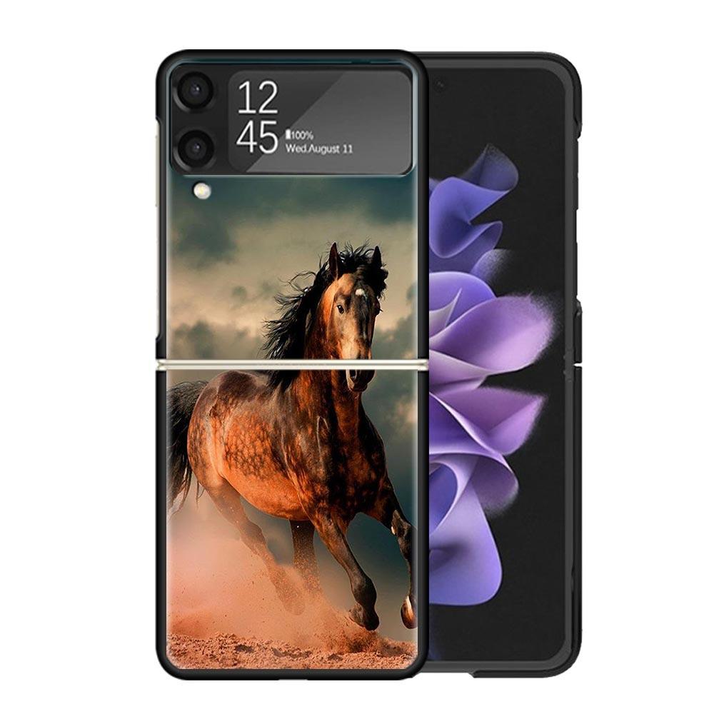 Horse Great Beauty Galloping Clear Phone Case For Samsung Z Flip 7 6 5 4 3 Galaxy ZFlip7 ZFlip6 ZFlip5 ZFlip4 ZFlip3 5G Print Co