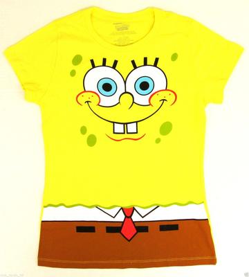 Футболка Губка Боб Квадратные Штаны Nickelodeon Baby Doll Tee ДЖУНИОРЫ XL Желтая Новая Унисекс Футболка