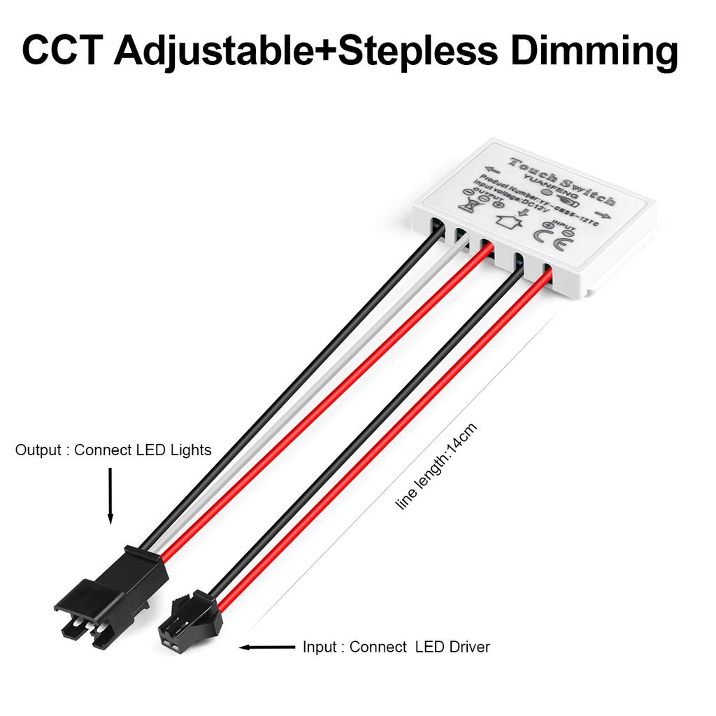 12 В 5 А зеркало для макияжа в ванной комнате светодиодный сенсорный диммерный переключатель емкостный CCT с регулируемой яркостью для туалетного столика подсветка зеркала