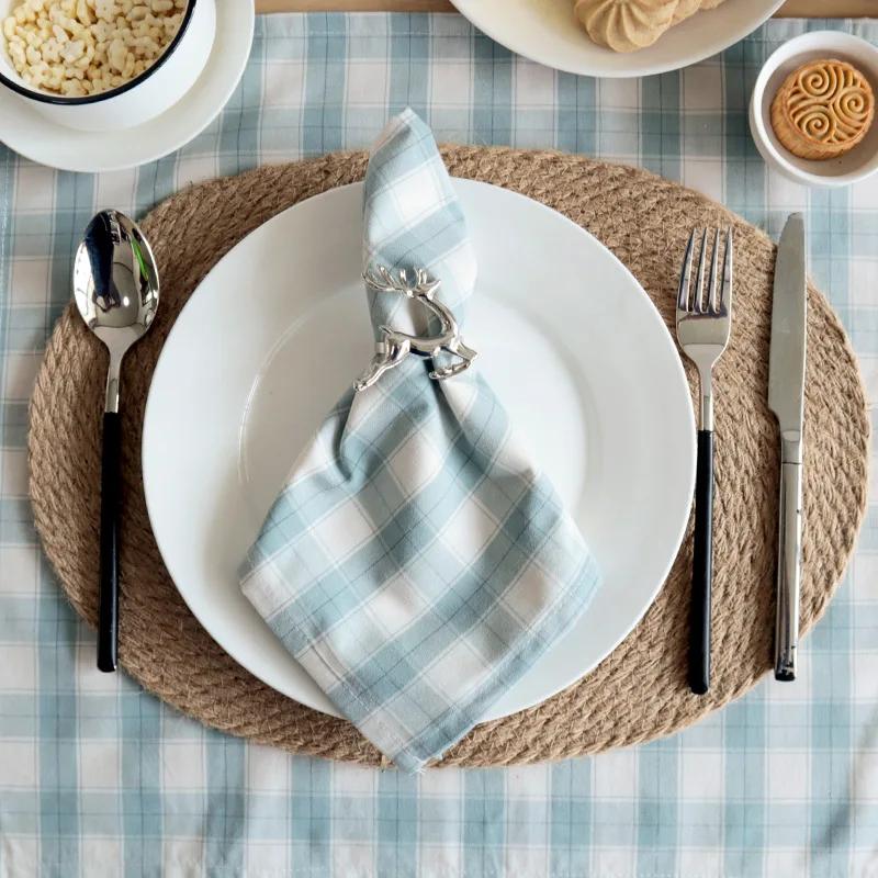 4 шт 30 x 45 см 100% хлопок моющаяся ткань ручная работа мягкие салфетки ткань универсальные решетчатые квадратные кухонные полотенца для ужина кухня и вечеринки декор