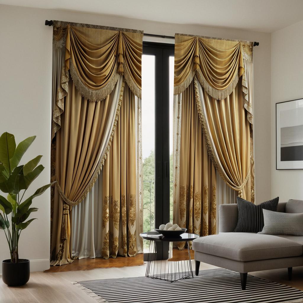 2 шт. HD цифровая печать на шторах имитация балдахина желтый благородный роскошный вышивка украшение для дома стиль украшение гостиная ро