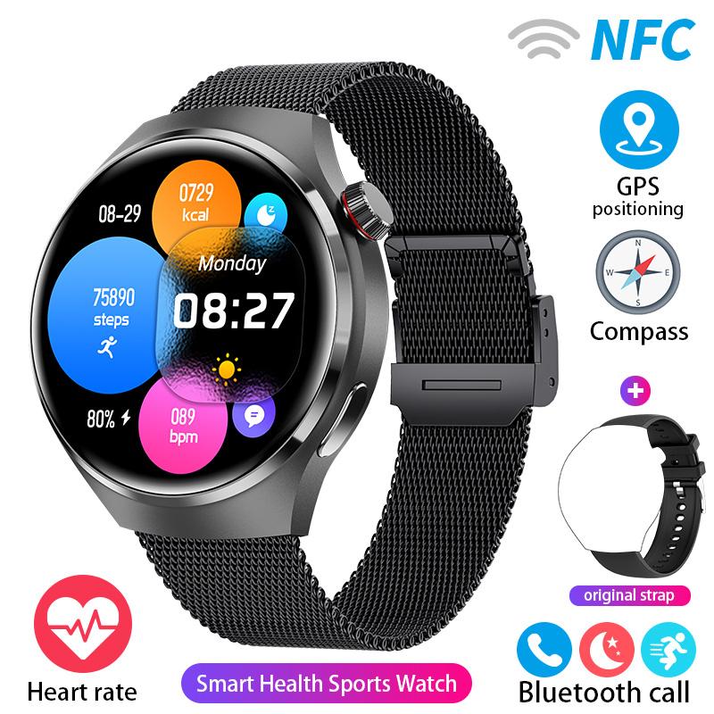 2023 NFC Смарт-часы для мужчин GT4 Pro 390*390 HD экран сердечного ритма Bluetooth вызов IP68 водонепроницаемые умные часы для Huawei Xiaomi + коробка