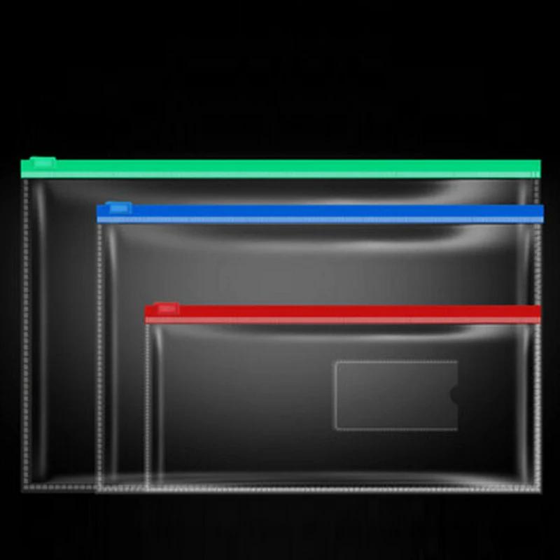 10 pcs File Bag Stationery Clear Plastic Bag Translucent Folder student kids stationery A4/A5/A6 Size Document Bag File Folder