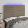 LED Headboard Taupe 144x5x118 128 cm Fabric