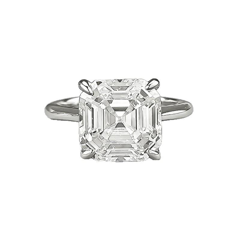 Xian Can Jewelry 2025 Кольцо из серебра S925 с белым бриллиантом огранки Ашер - Классический европейский и американский стиль