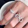 Chic And Simple Summer 2024 Heart Lace Bow Ring For Women Fashionable Adjustable Fingerwear