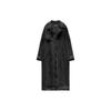 Solid Color Zipper Mid-Length Suit Collar Casual Long Sleeve Trench Coat Women Outerwear Black 6688259-800