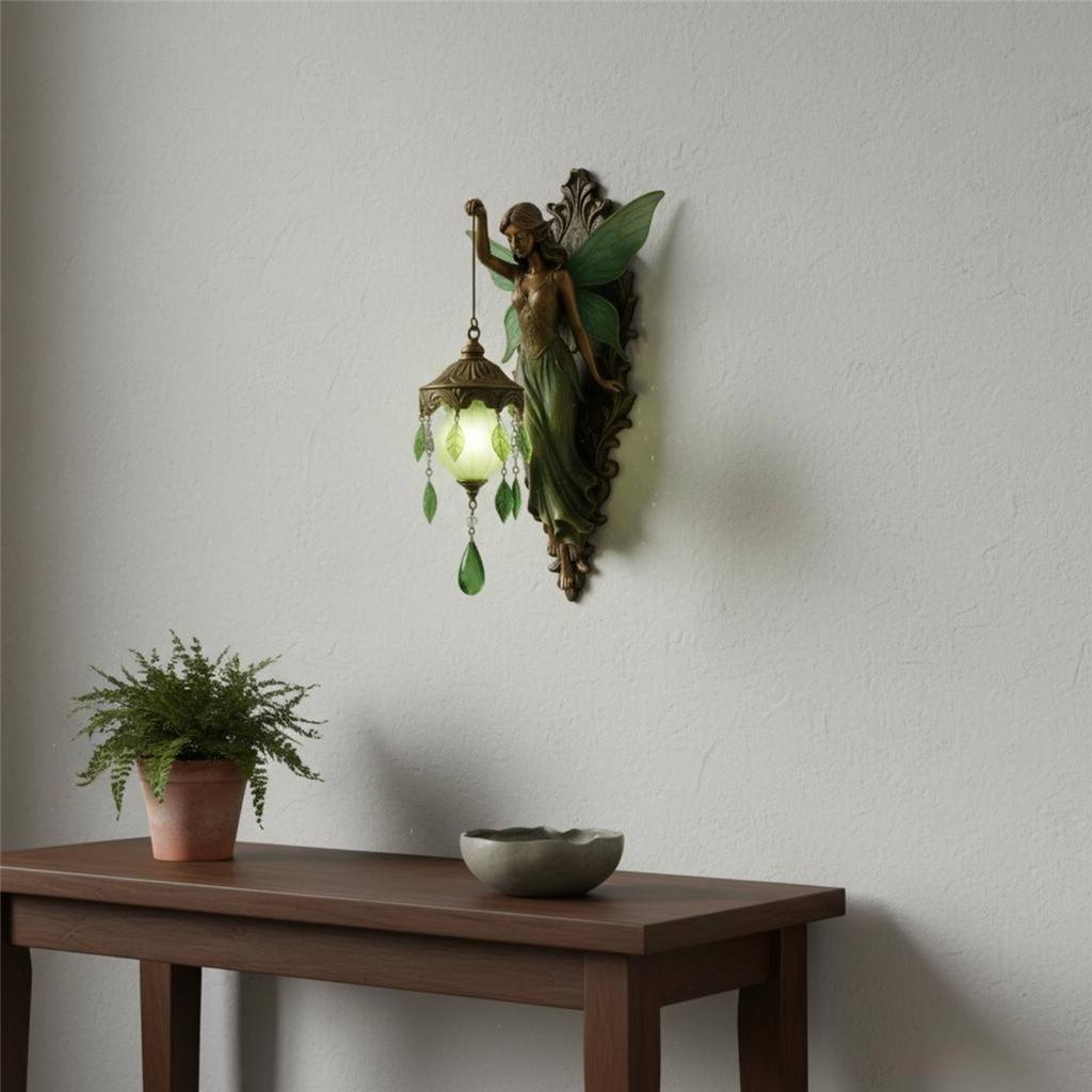 Mermaid Wall Lamp Resin Sculpture Mythical Figure Wall Lamp Mythical Creature Sconce Cordless Design for Themed Rooms, Hallway