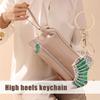 High Heels Keychain with Buckle Decorative Alloy Keyring Colorful Rhinestones Car Key Holder Backpack Accessories