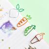 4PCS/lot Creative Kawaii Cute Vegetables Carrot Bean-shaped Metal Paper Clip Bookmark Stationery School Office Supplies