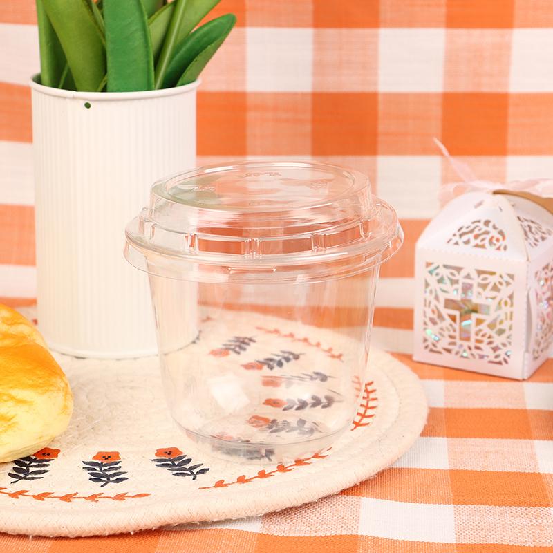 10Pcs 10Oz Disposable Mousse Cups Cake With Lid Clear Plastic Boxes Ice-Cream Dessert Picnic Pudding Jelly Dessert Yogurt Cups