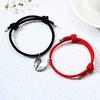 Парный браслет Любовный браслет Новый браслет для пары с камнем желаний Браслет для пары с вышивкой в виде разбитого сердца и надписями Камень на удачу