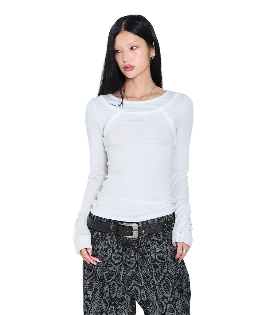 AAKAM Layered Long Sleeve (White)