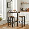 Dining Table Set, Bar Table And Stools, Breakfast Bar Table With Bar Stools Set Of 2 Pieces, Industrial Steel