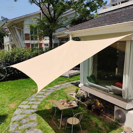 Уличный солнцезащитный парус с ветрозащитной веревкой, прямоугольный навес с защитой от ультрафиолета, проницаемый, дышащий, прочный, для террасы, заднего двора, патио