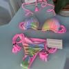 With Womens Bra Bikini Summer Pads And No Bra Support Vintage Solid Color Separate Swimsuit