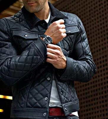 Мужская куртка-тракер из натуральной мягкой кожи, новая, черная, на пуговицах, модная, теплая