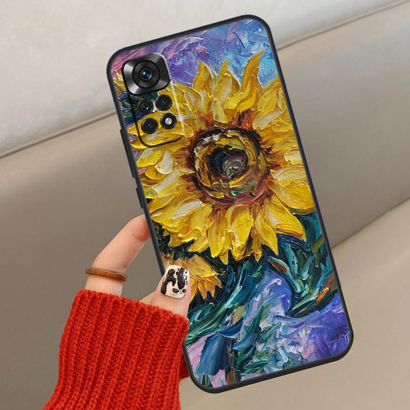 Красивый желтый чехол с подсолнухом для Xiaomi Redmi Note 12 11 10 8 9 Pro 11S 10S 9S 8T Чехол для Redmi 10 10C 9A 9C 9T
