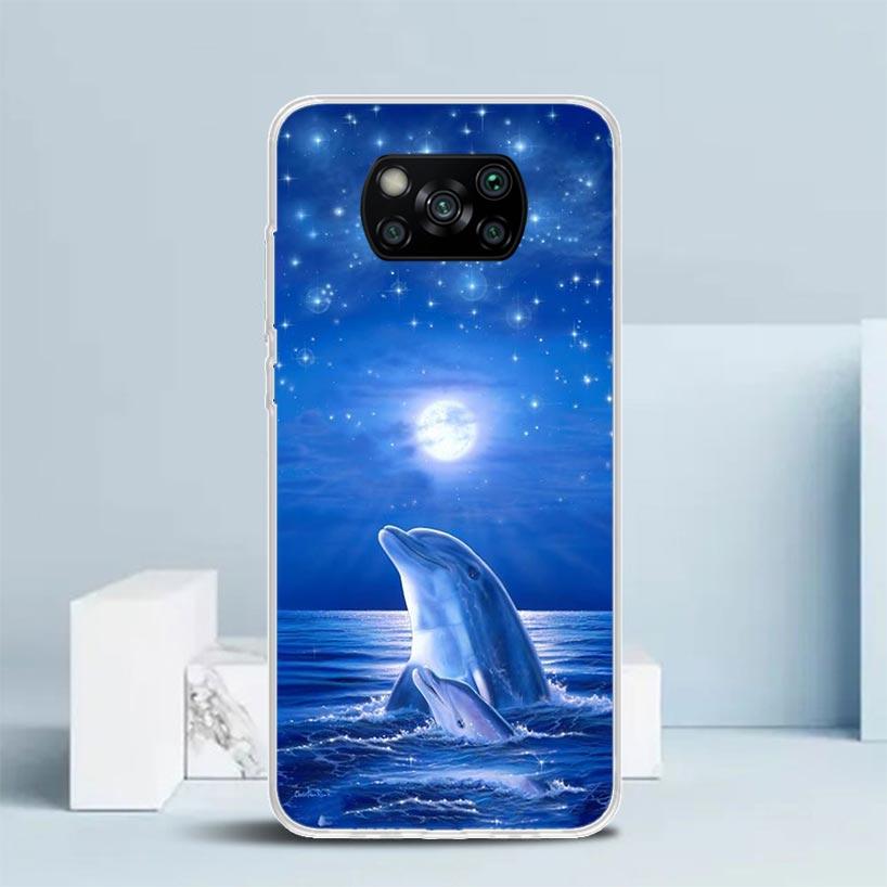 Чехол для телефона с милым дельфином, морским животным, для Xiaomi Poco F7 Ultra X5 X6 X7 Pro M7 Redmi 15C 15 13C 13 12C 12 10C 10 10A 9 9C 9A 9T C
