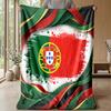 Portugal Football Printed Flannel Blanket Skin Friendly Warm Decorative Throw for Indoor Couch Bed Daily Use