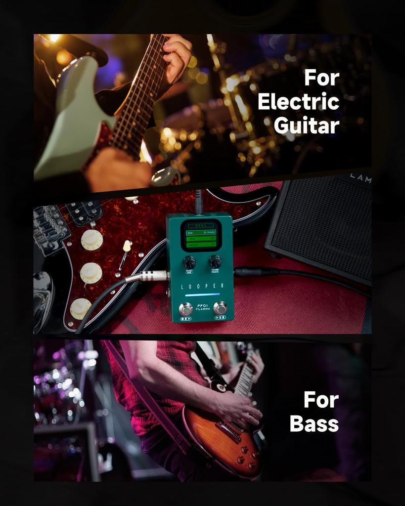 FLAMMA Looper Guitar FF01 Looper Pedal 40 160-минутный стерео лупер с электрическим затуханием USB-педаль управления данными, — слоты, время, экран,