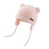 Duoyeree Baby Newborn Baby Kids Knit Cap with Earflaps and Bear Ears for Cold and Windproof Cute Baby Knit Cap for Boys and Bonnet Hat, Protection,