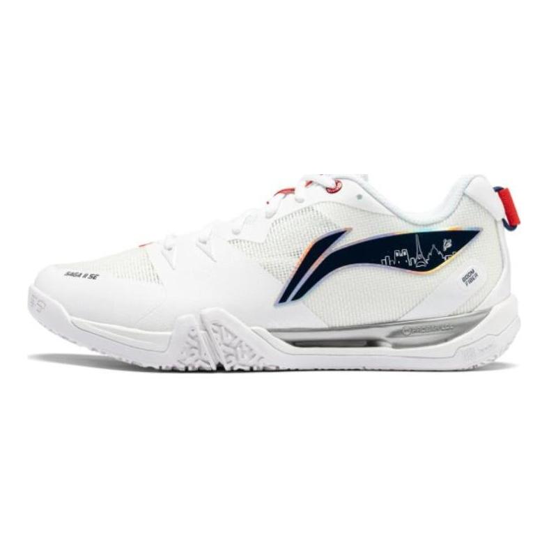 Li Ning Saga II SE Нескользящие износостойкие низкие бадминтонные кроссовки унисекс Белые AYZU001-1