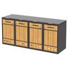 Trash Can Box, can hold four trash cans (120-240 liters), with ventilation holes, trash storage compartments, lockable, two doors