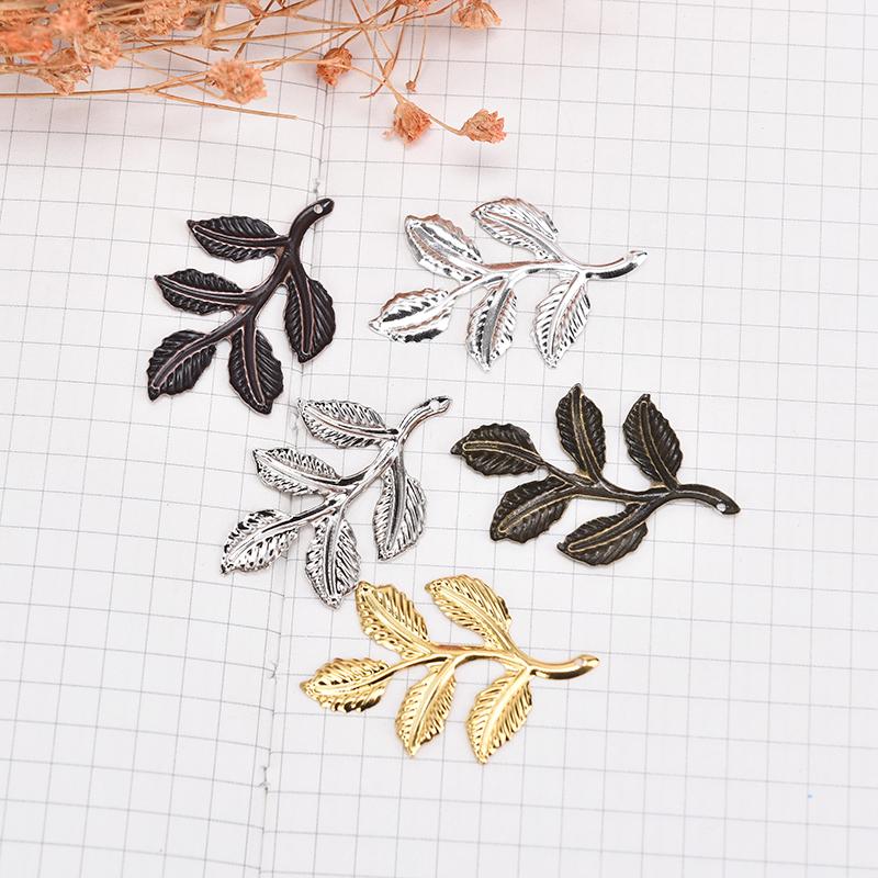 30Pcs/Set Leaf Filigree Wraps Connectors Metal Charm Diy Findings Jewelry Making
