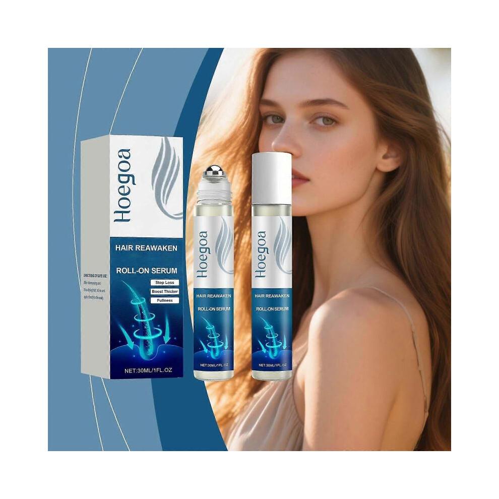 Rosemary Hair Growth Serum Roll On Natural Formula for Thicker Stronger Hair DHT Blocker Scalp Treatment To Reduce Hair Loss, For Women & Men