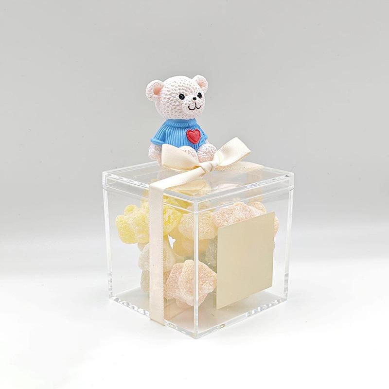 1 шт. Органайзер подарочная упаковочная коробка для еды конфеты контейнер акриловый квадратный ящик с крышкой прозрачный пластиковый ящик для хранения мини