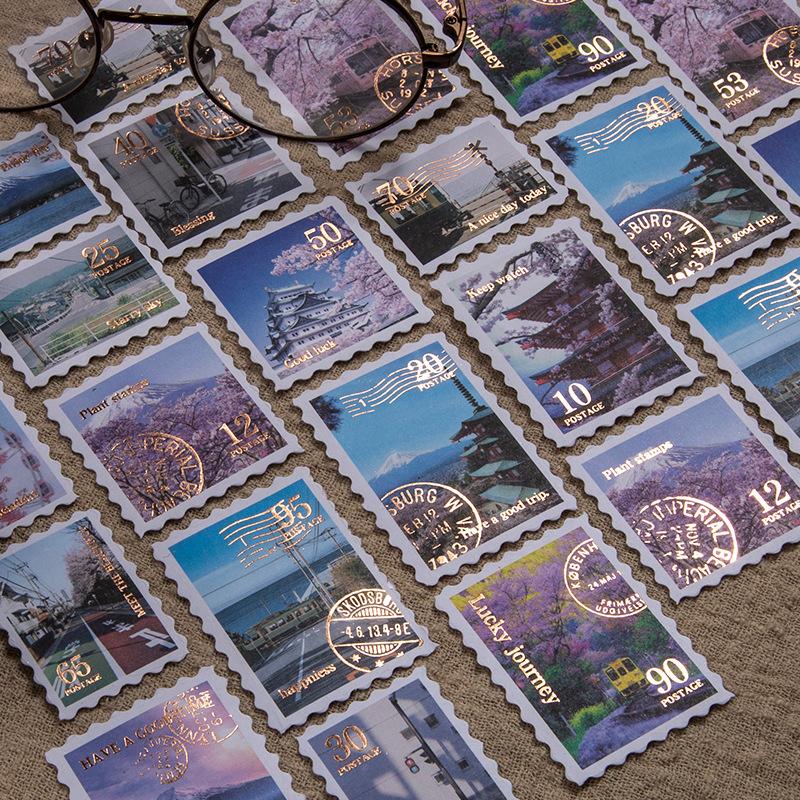 6 стилей 30 шт. Путешествия Филателистические Марки Декоративные Золотые Наклейки DIY Скрапбукинг Этикетка Дневник Канцелярские Товары Альбом Журнал Наклейка