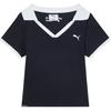 Business Fashion Casual Polo Shirt Women Tops Navy-Blue 692774-16