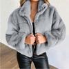 Autumn Winter Fluffy Solid Warm Soft Jackets Casual Long Sleeve Women Fashion Outerwear Faux Fur Zipper Cardigan Plush Warm Coat