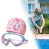 Комплект для плавания с очками и шапочкой для волос любой длины